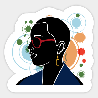Black Beauty - Bald in Blue Sticker